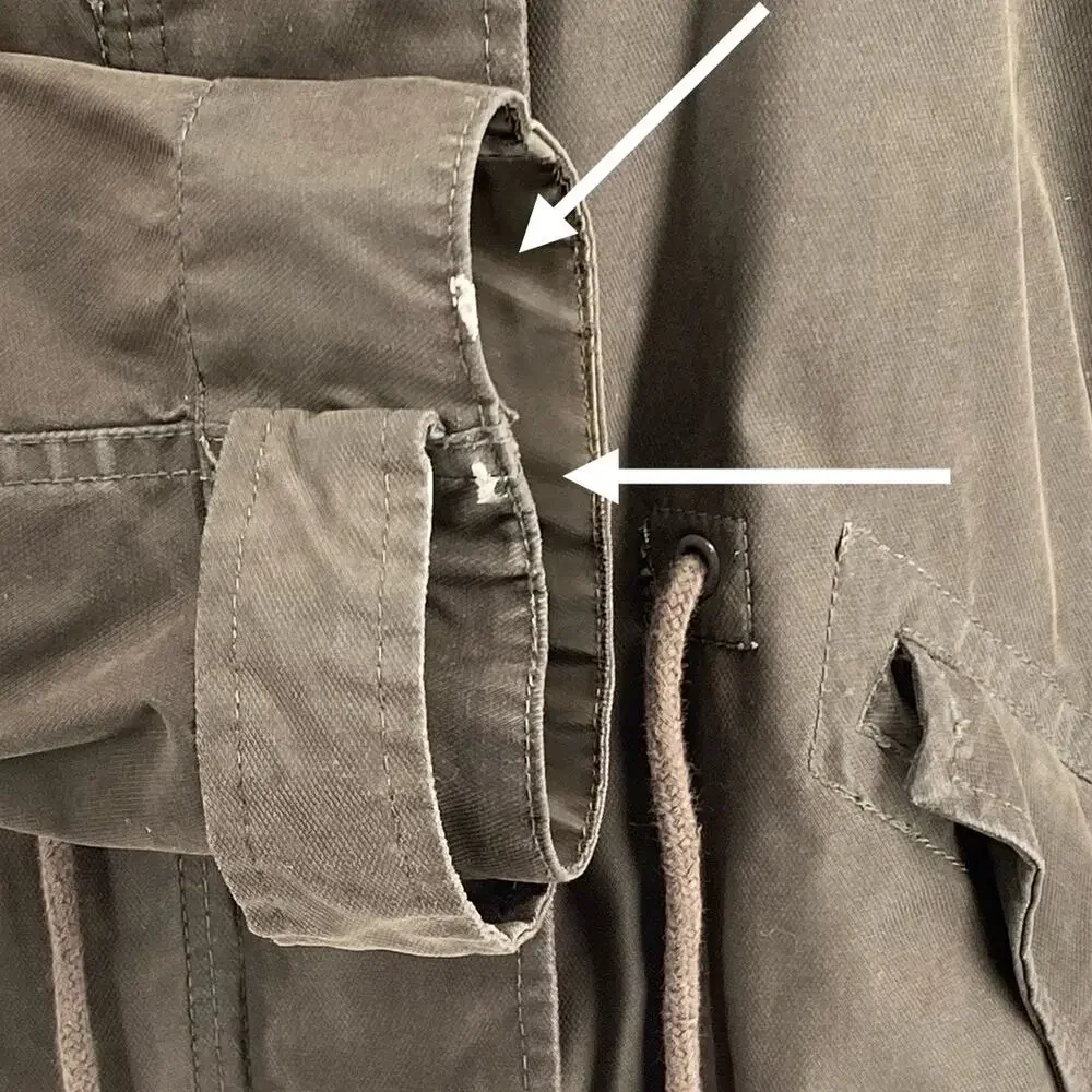 RW Co Longline Duck Canvas Chore Utility‎ Jacket S Green No Lining Drawstring
